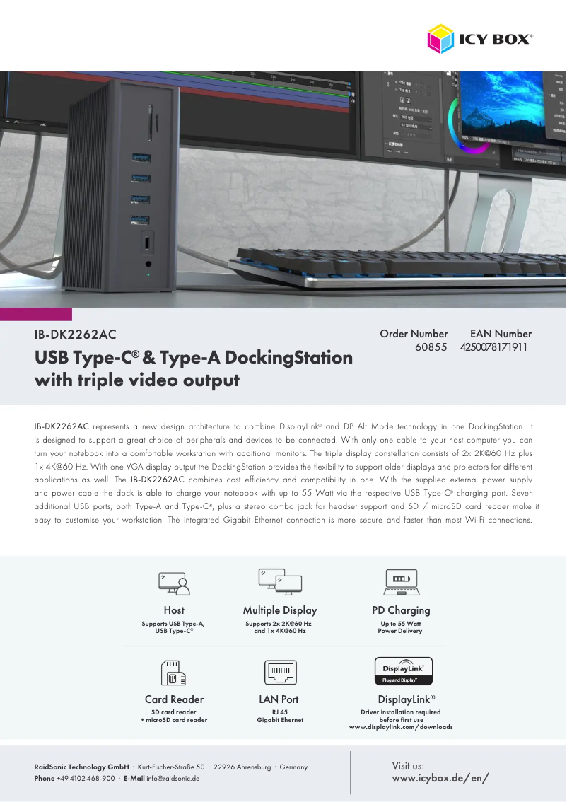 First page image of the manual for IB-DK2262AC