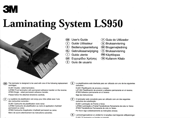 First page image of the manual for LS950