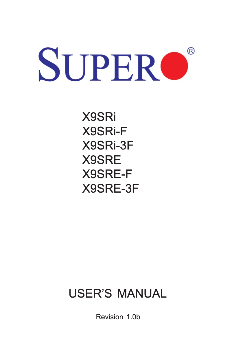 First page image of the manual for X9SRi-3F