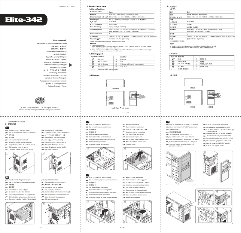 First page image of the manual for 342