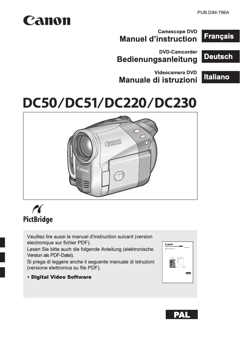 First page image of the manual for DC230