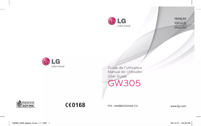 Page 1 of the manual User Manual LG GW305