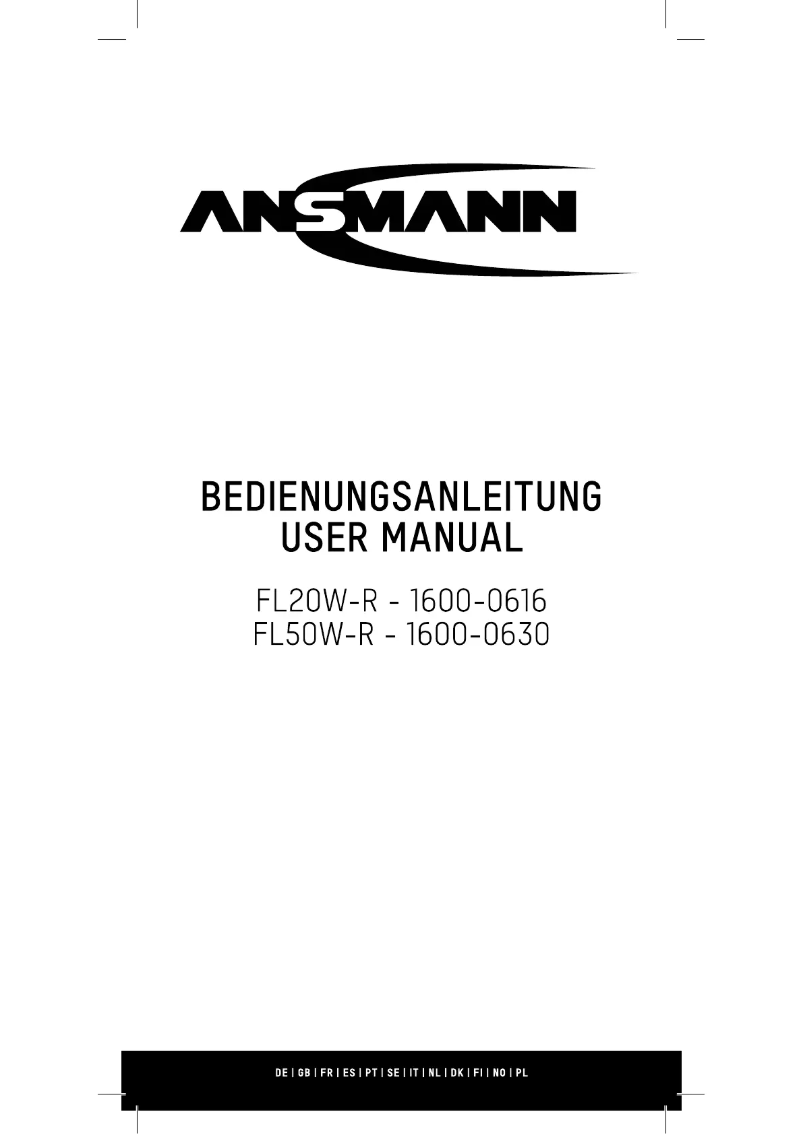 Page 1 of the manual User Manual Ansmann FL20W-R
