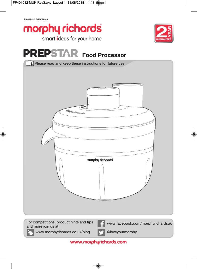 First page image of the manual for Prepstar 401014