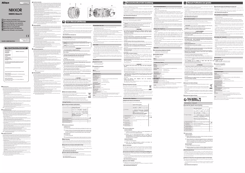Page 1 of the manual User Manual Nikon Nikkor Z 40mm f/2