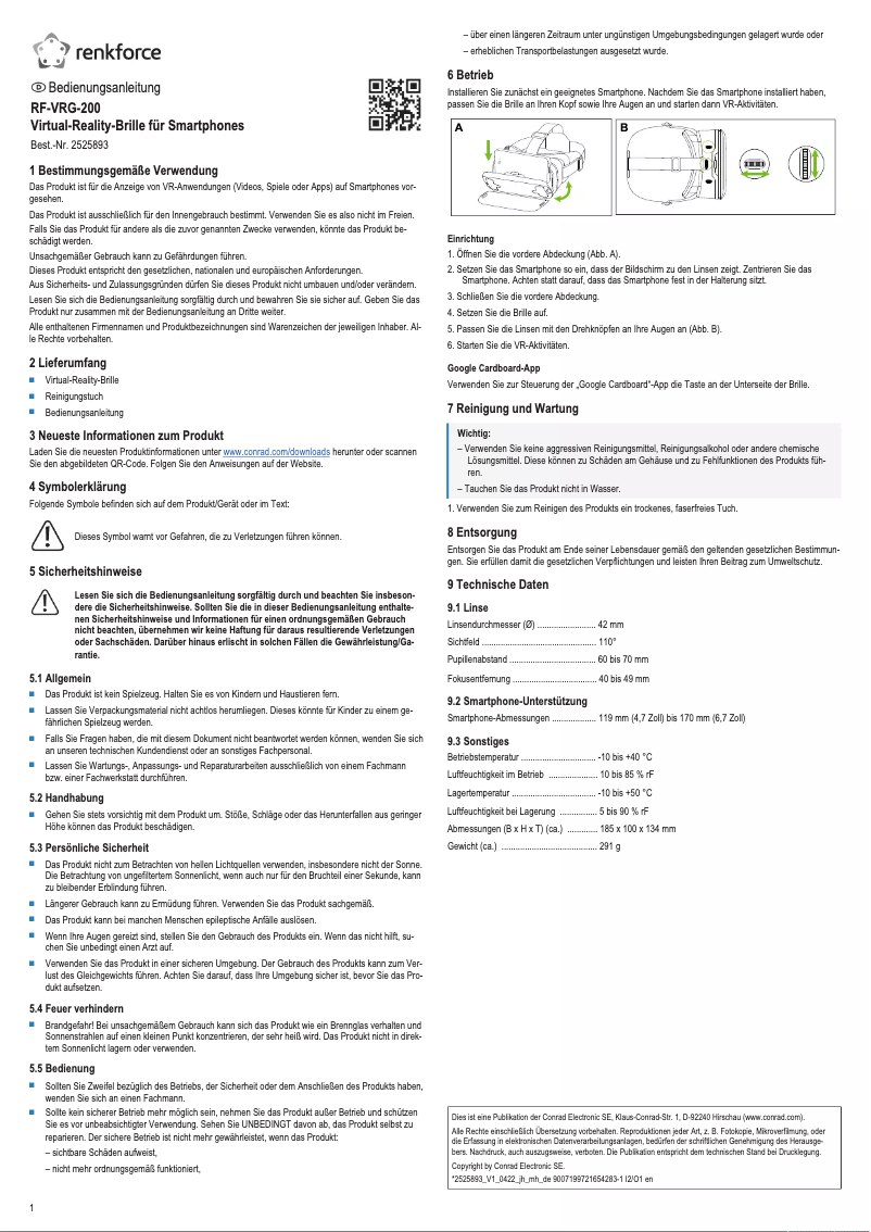 Page 1 of the manual User Manual Renkforce RF-VRG-200