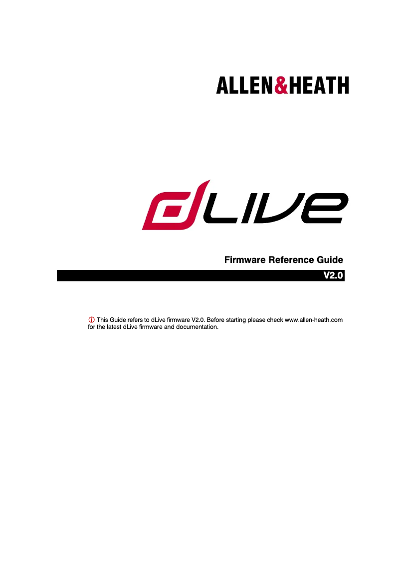 Page 1 de la notice Manuel utilisateur Allen & Heath dLive S3000