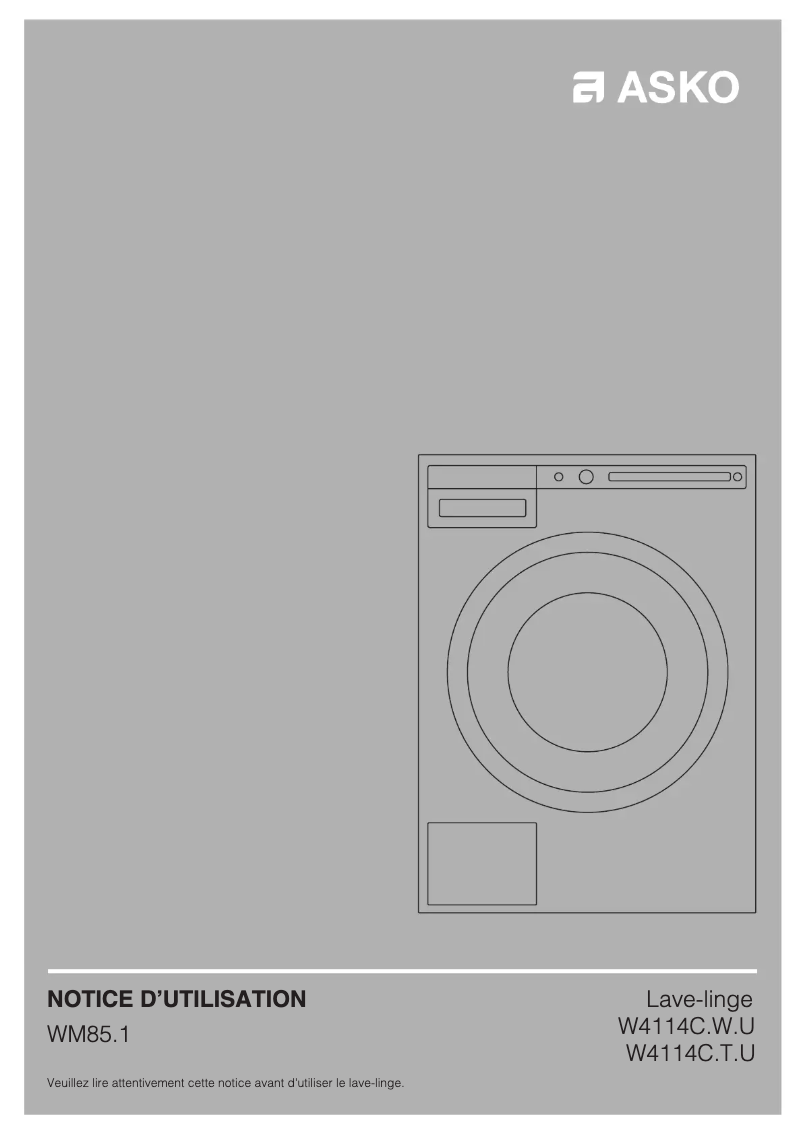Page 1 of the manual Use and Maintenance Manual Asko W4114C.W
