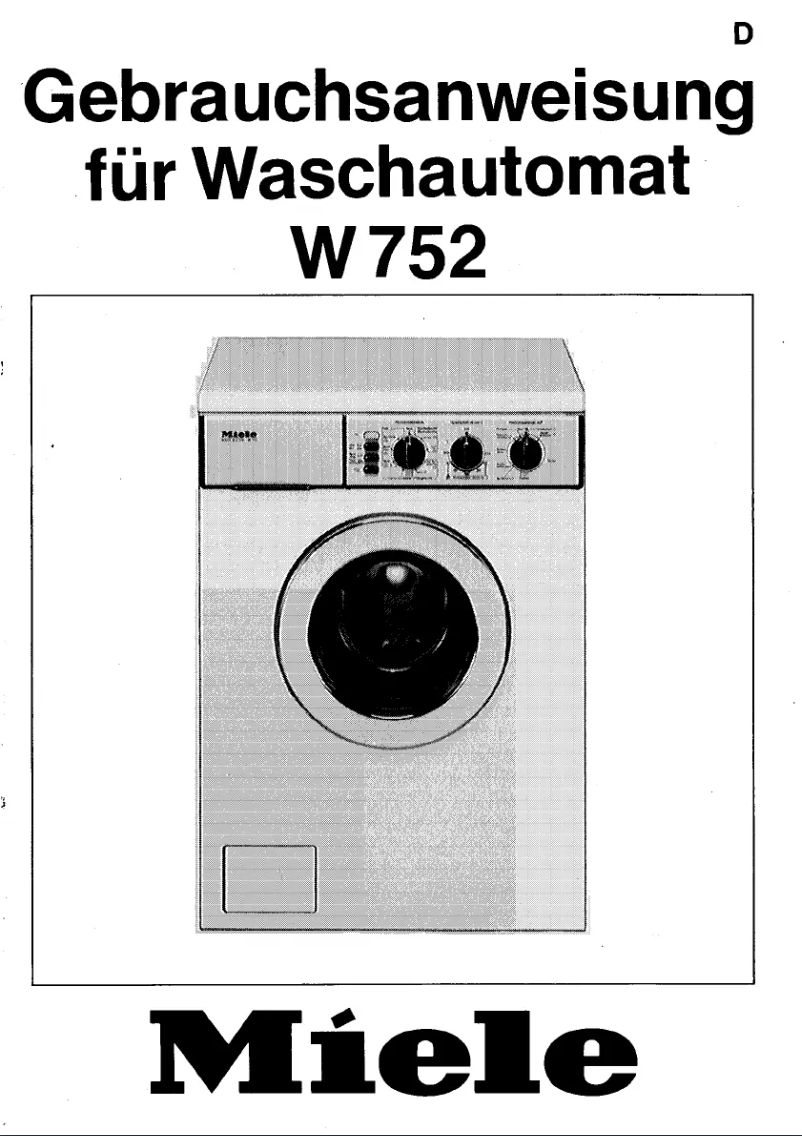 First page image of the manual for W 752