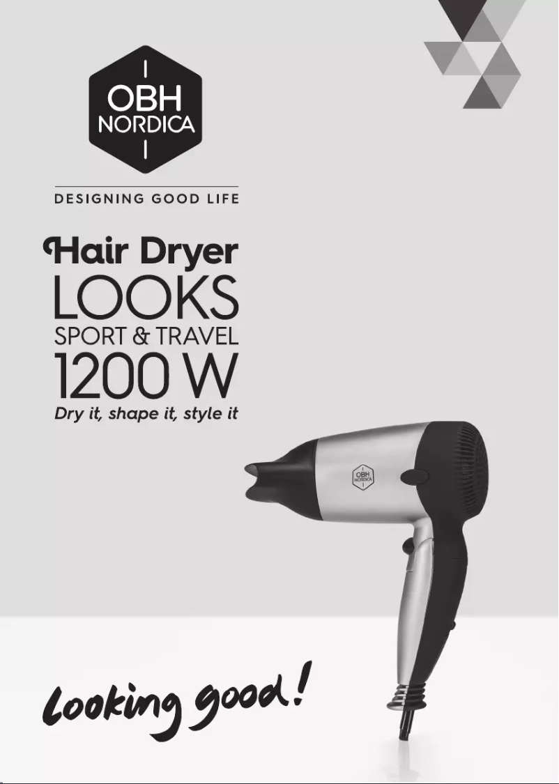 Page 1 of the manual User Manual OBH Nordica Looks Sport & Travel 1250W
