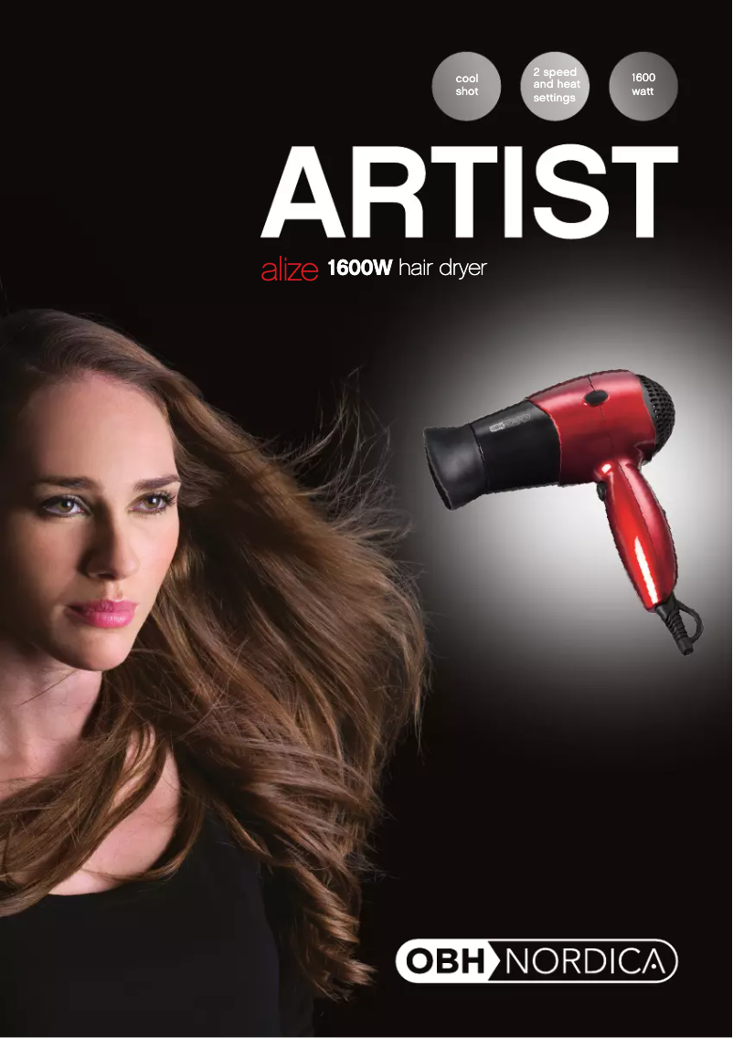 Page 1 of the manual User Manual OBH Nordica Artist Alize 5139