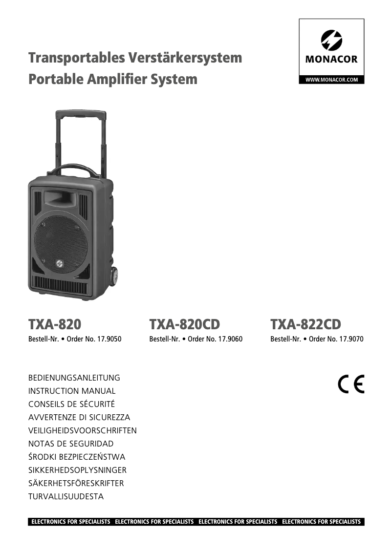 First page image of the manual for TXA-822CD