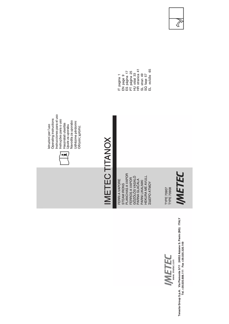 Page 1 of the manual User Manual Imetec Zerocalc K3 1900