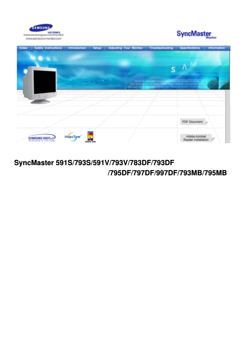 Page 1 of the manual User Manual Samsung SyncMaster 797DF