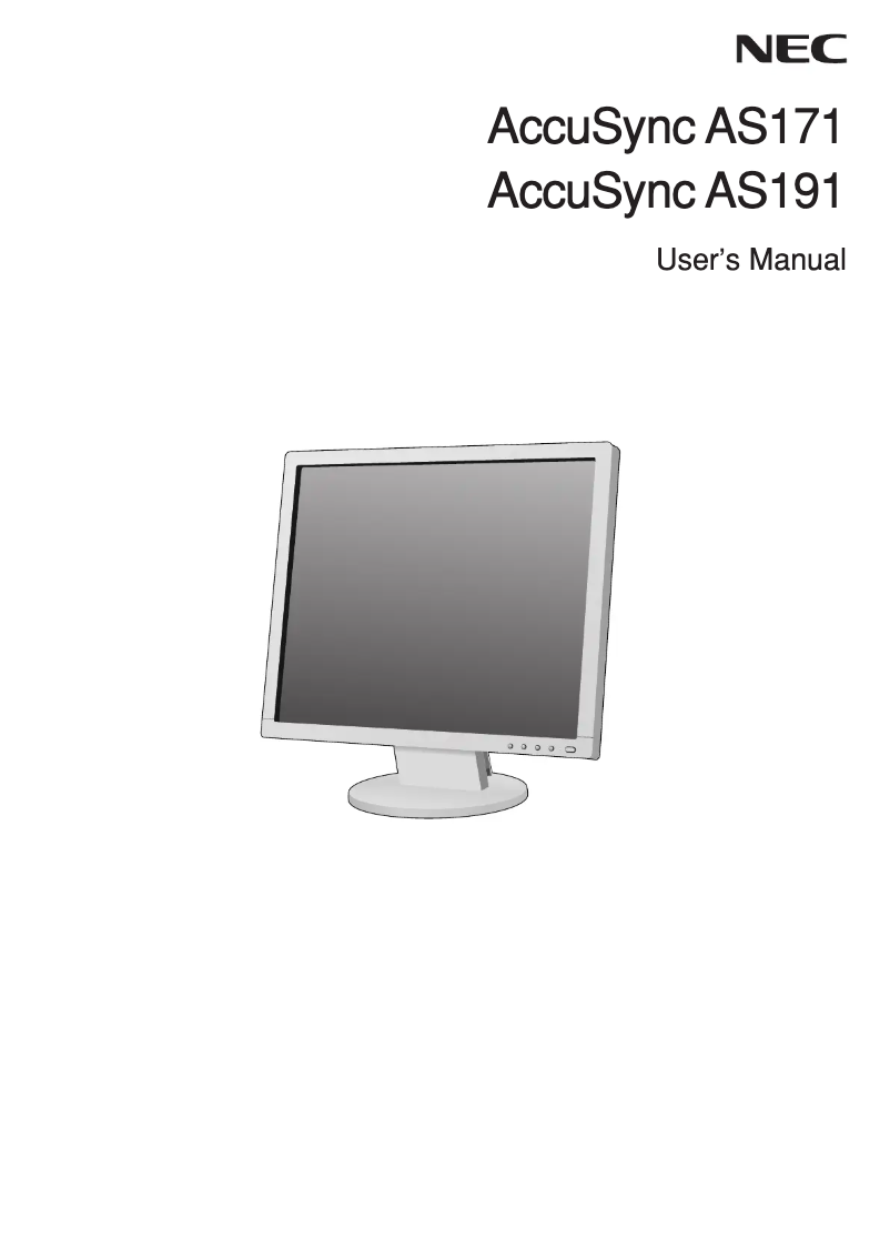 First page image of the manual for AccuSync AS171