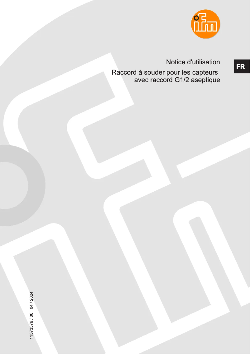 Page 1 of the manual User Manual IFM E43407