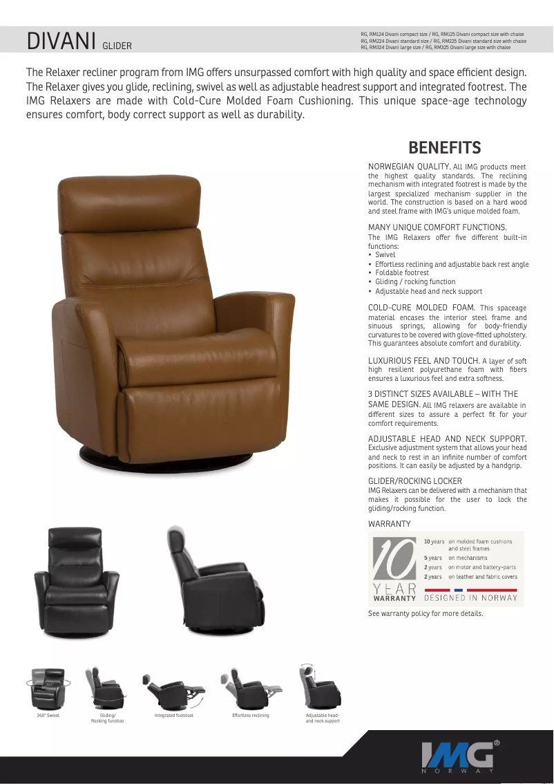 First page image of the manual for Divani RM 325