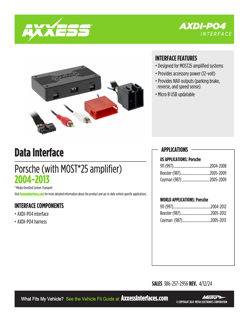 First page image of the manual for AXDI-PO4