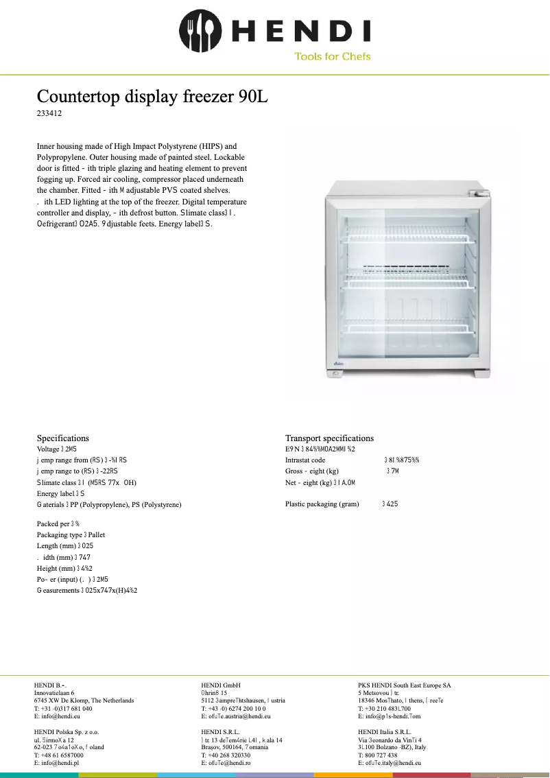 Page 1 of the manual Technical Sheet Arktic 233412