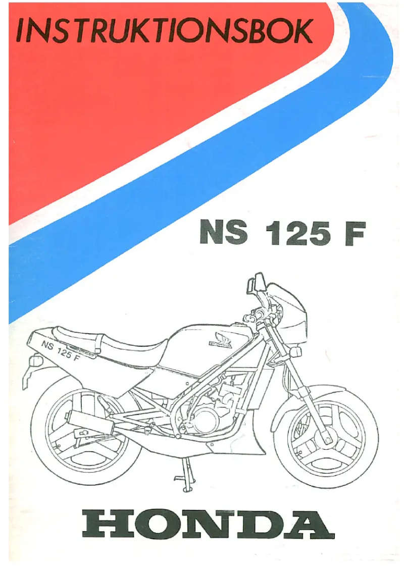 Image de la première page du manuel de l'appareil NS 125 F (1986)