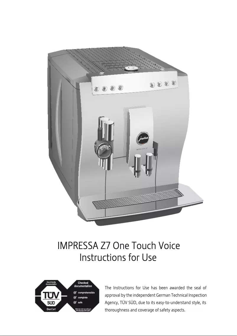 First page image of the manual for Impressa Z7 One Touch Voice
