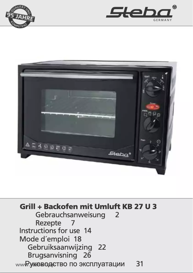 First page image of the manual for KB 27 U.3