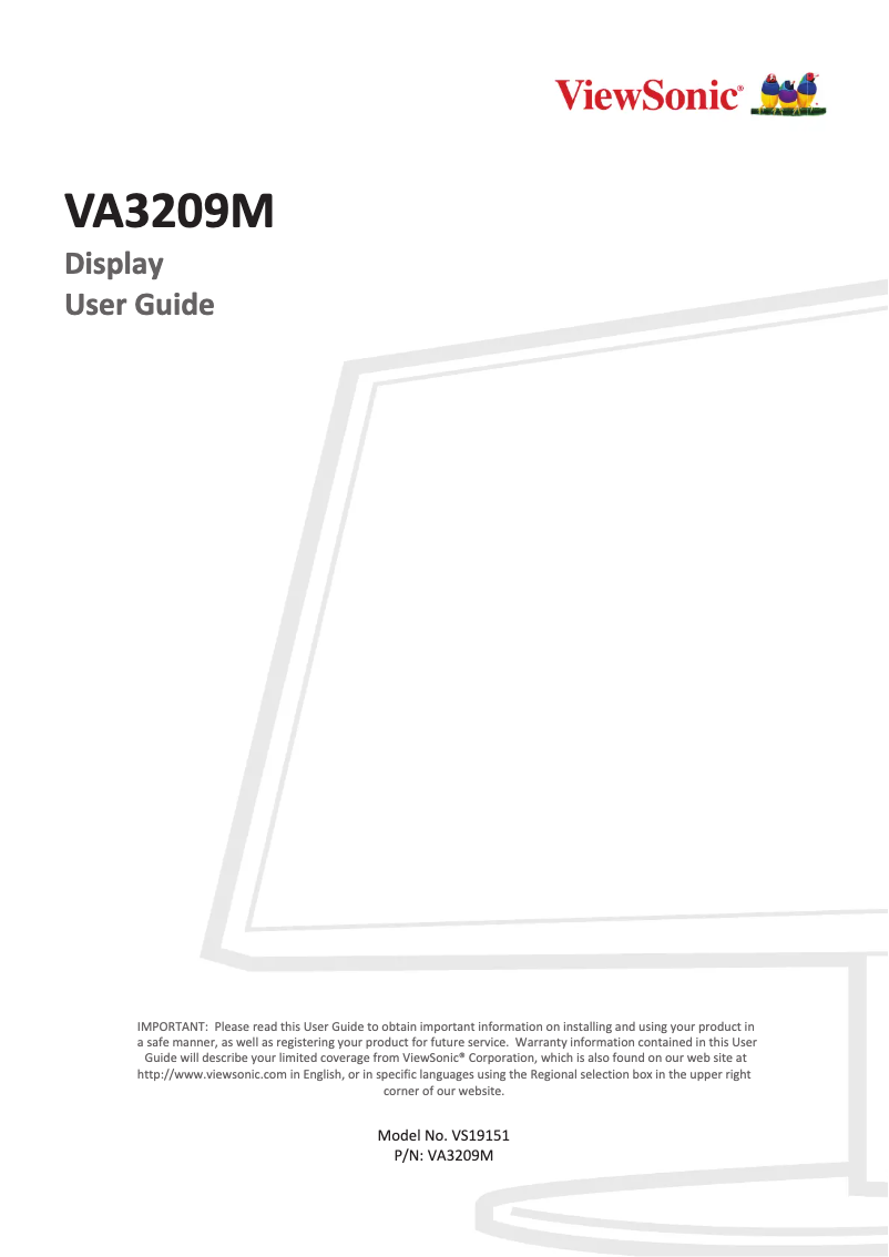 Image de la première page du manuel de l'appareil VA3209M