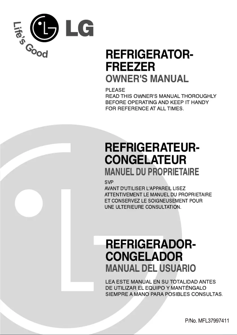 First page image of the manual for GR-B392YCK