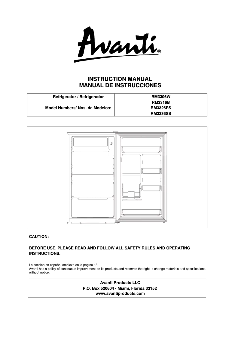 First page image of the manual for RM32J0W