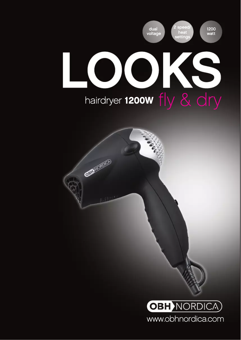 Page 1 of the manual User Manual OBH Nordica Fly and Dry 5102