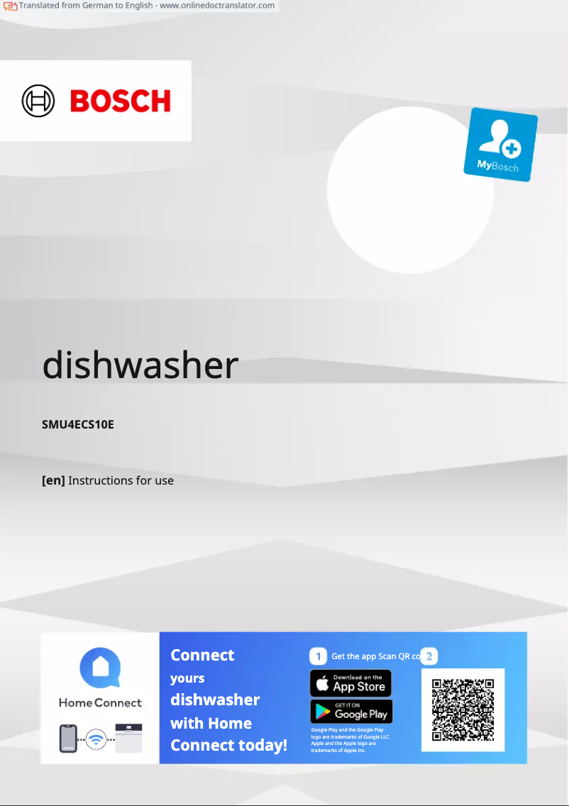 First page image of the manual for SMU4ECS10E