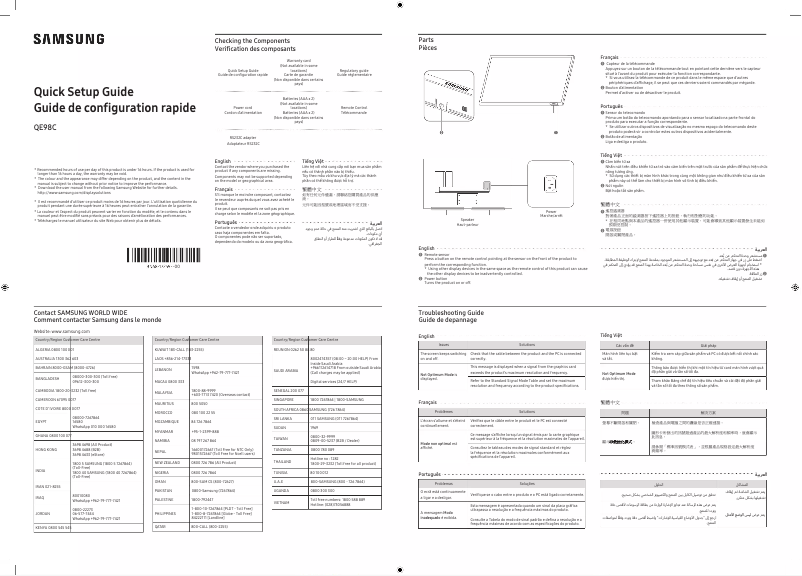 Page 1 of the manual User Manual Samsung QE98C