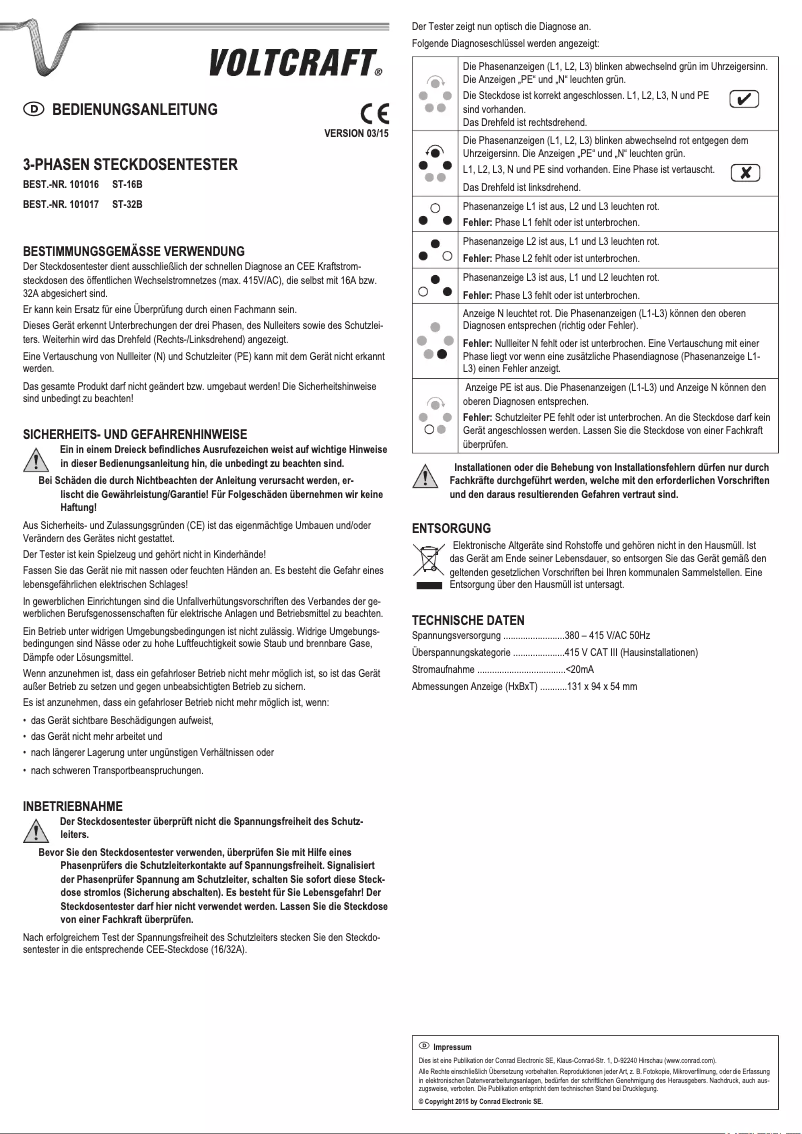 Page 1 of the manual User Manual Voltcraft ST-32B