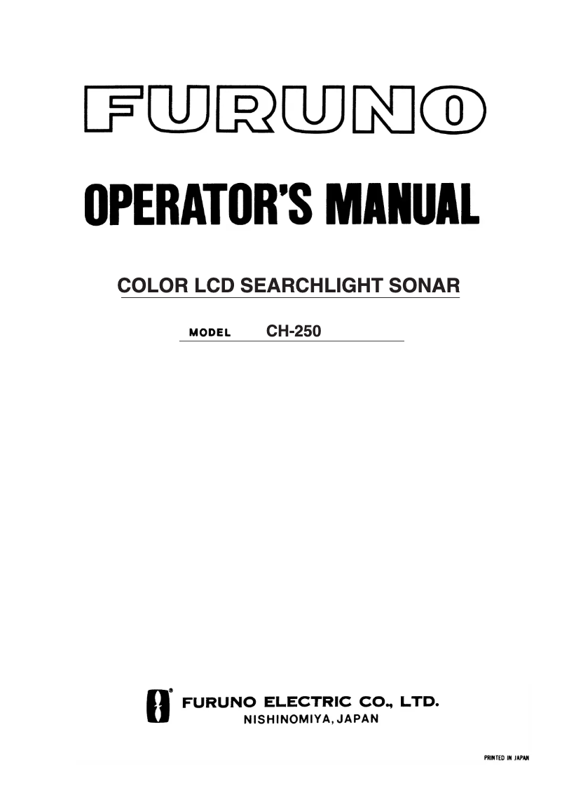First page image of the manual for CH-250