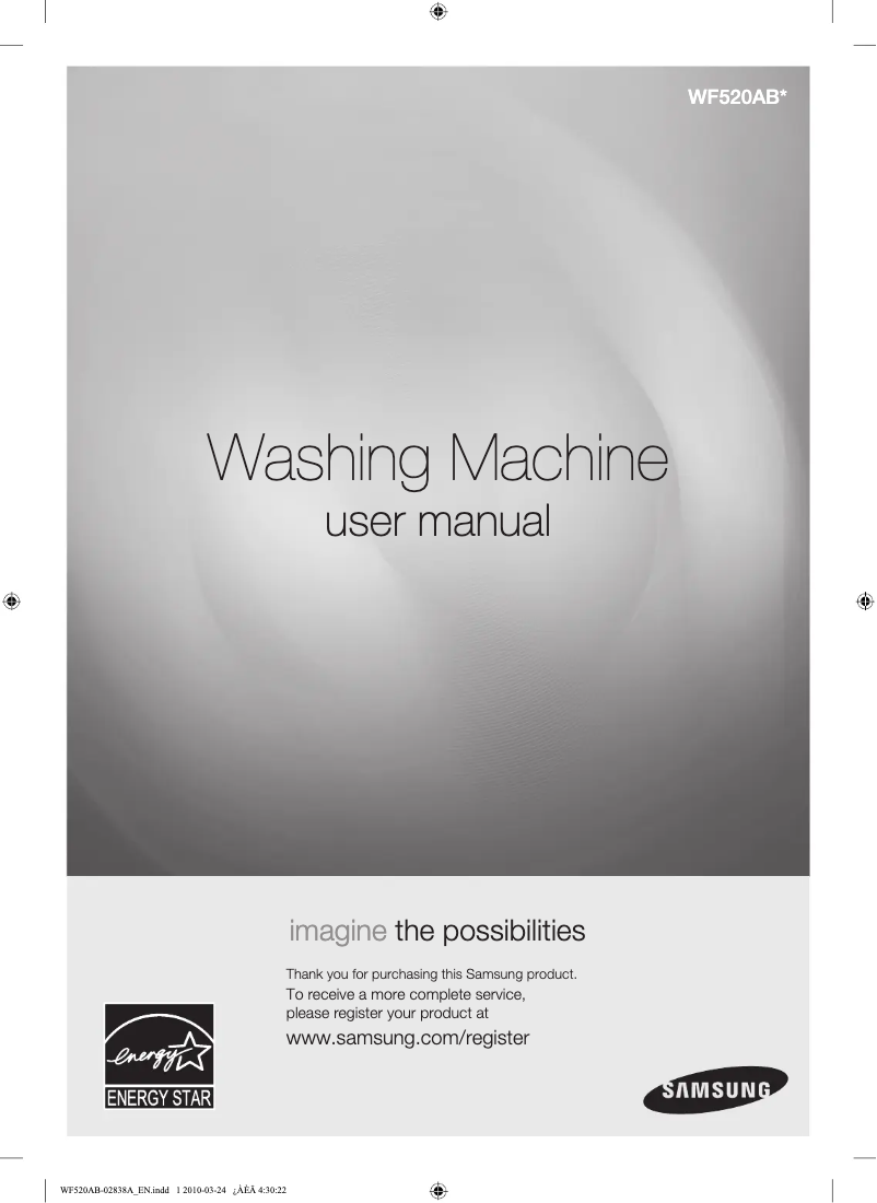 First page image of the manual for WF520ABW