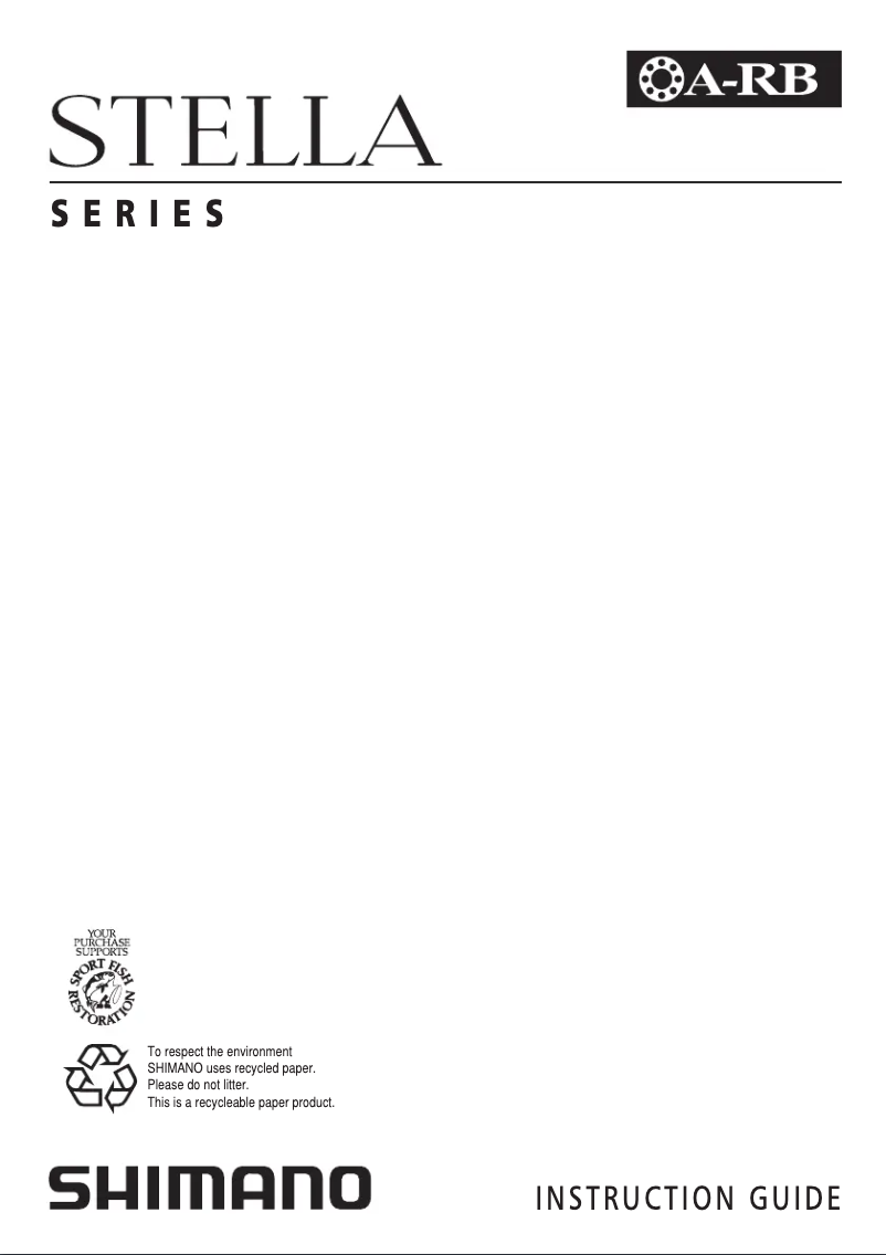 Page 1 of the manual User Manual Shimano Stella 3000FB