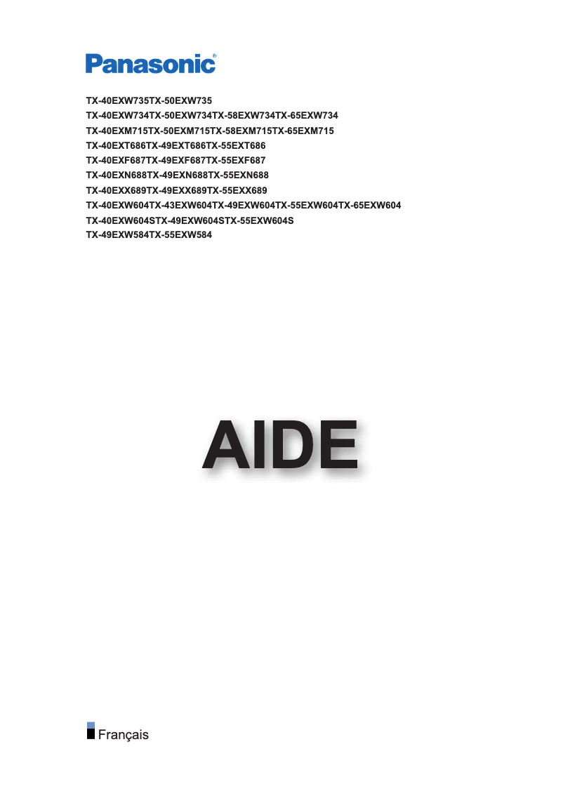 First page image of the manual for Viera TX-65EXM715