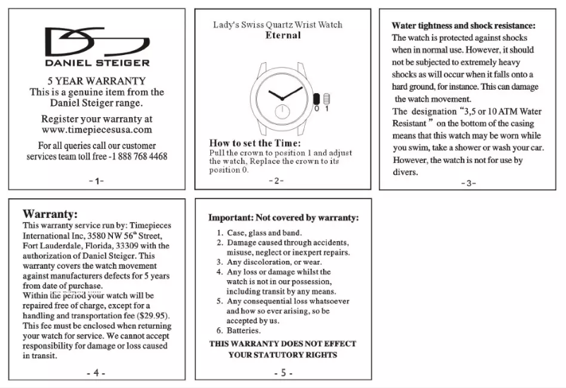 First page image of the manual for Eternal