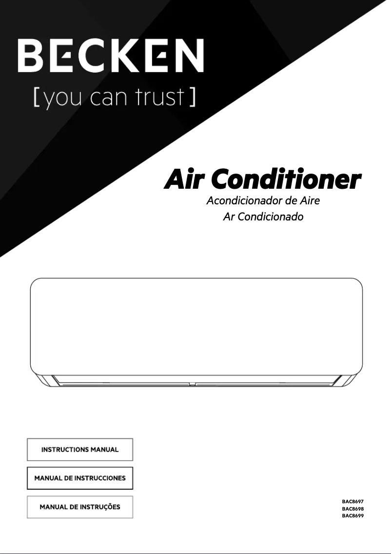 Page 1 of the manual User Manual Becken BAC8699