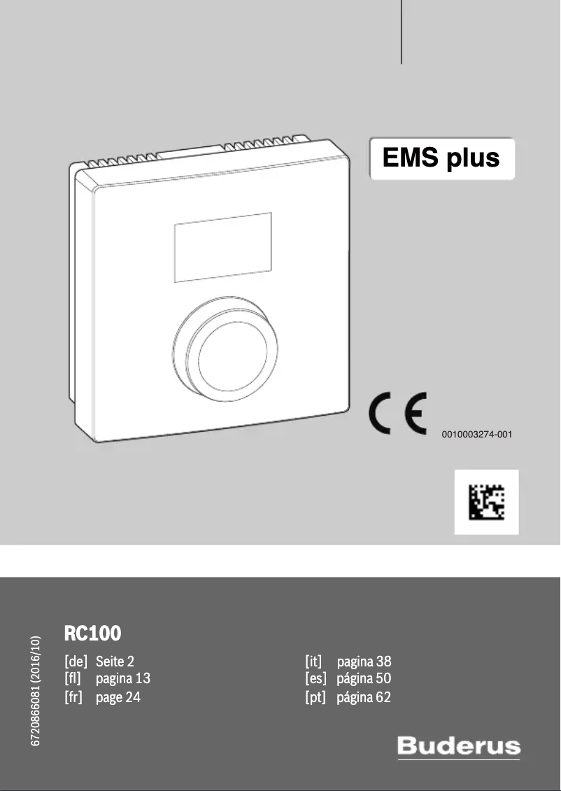 Image de la première page du manuel de l'appareil Logamatic RC100