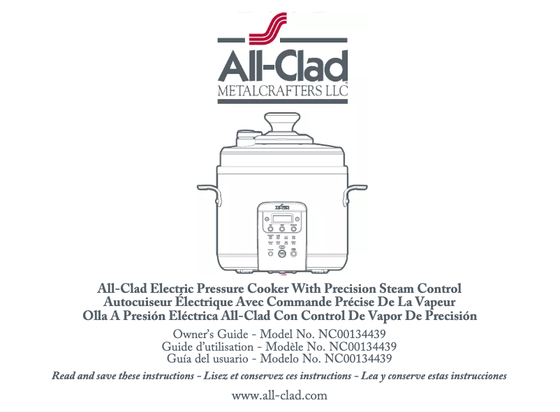 Page 1 of the manual User Manual All-Clad CZ720051