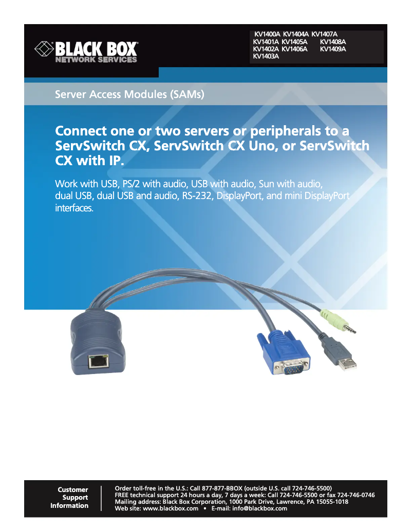 First page image of the manual for KV1409A