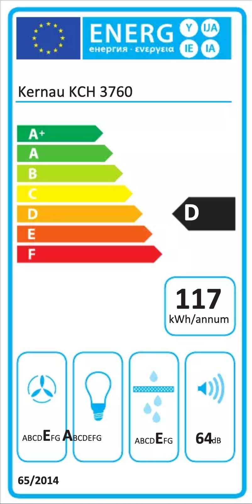 First page image of the manual for KCH 3760 BW