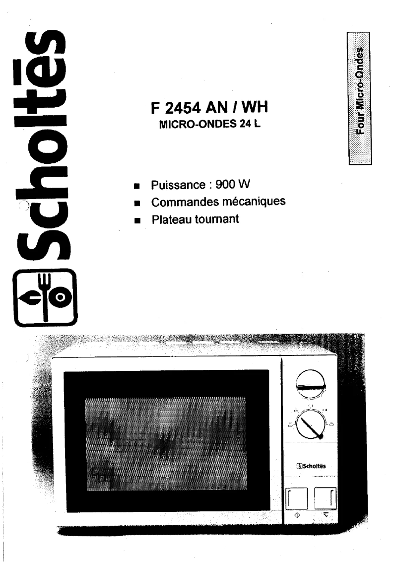 Page 1 of the manual User Manual Scholtès F 2454 WH