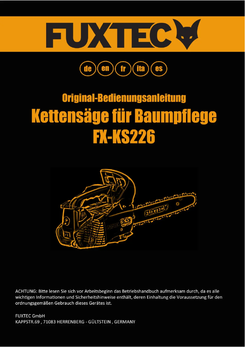 Page 1 of the manual User Manual Fuxtec FX-KS226