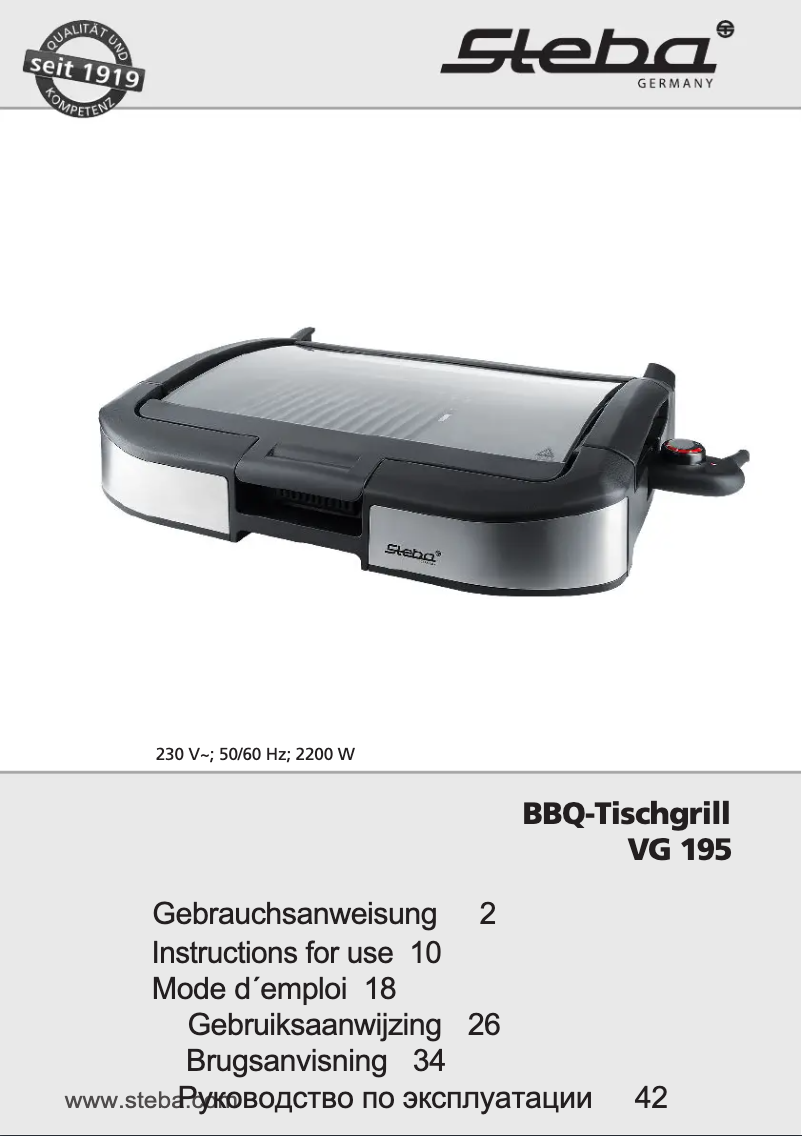 Page 1 of the manual User Manual Steba VG 195