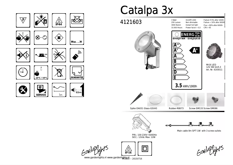 Page 1 of the manual User Manual Garden Lights Catalpa