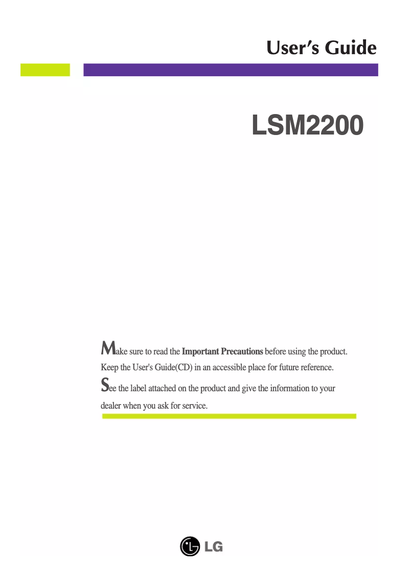 Page 1 of the manual User Manual LG LSM2200