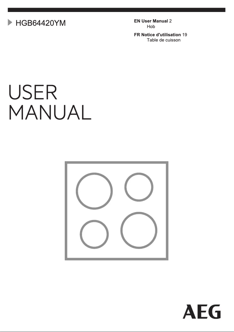 First page image of the manual for HGB64420YM