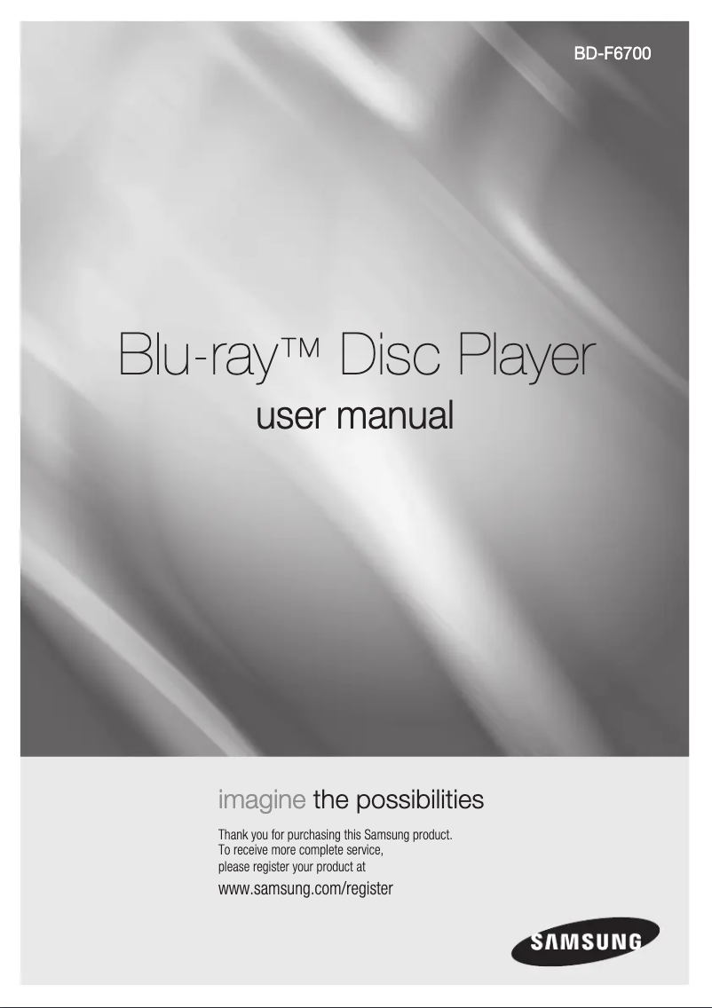 First page image of the manual for BD-F6700